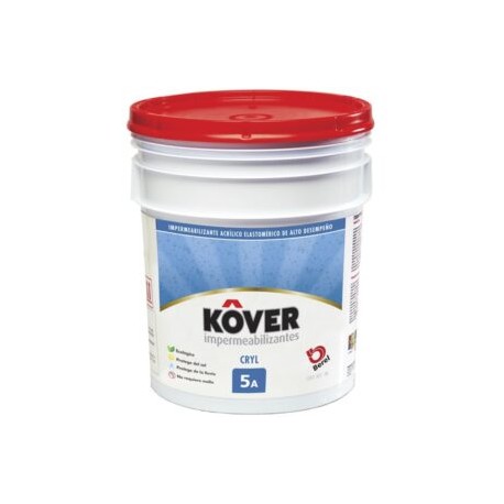 BEREL IMPERMEABILIZANTE ACRILICO KOVER CRYL 5 AÑOS ROJO 2605 GALON 4L